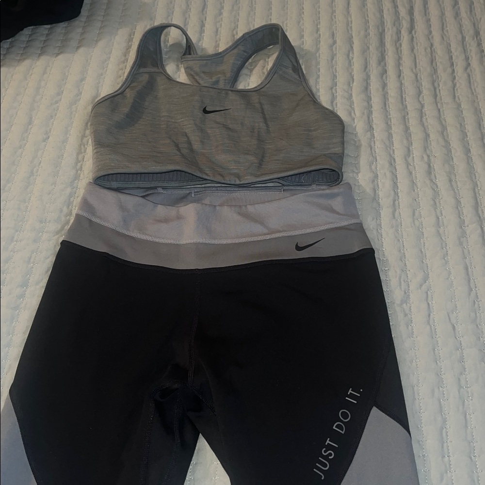 Nike Black and Gray Activewear Set